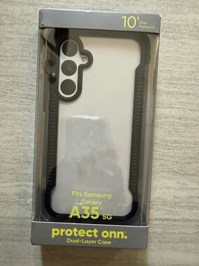 Onn. Dual-Layer Black & Clear Case for Samsung Galaxy A35 5G